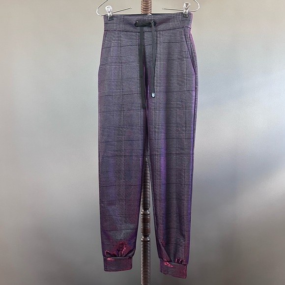 Nwot Noli Yoga Vienna Metallic Plaid Joggers XS - Picture 5 of 11